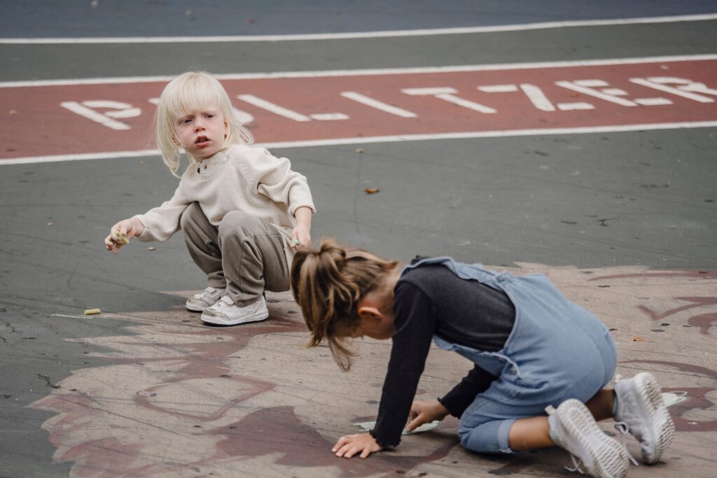 Child acting up and expressing frustration through body language
