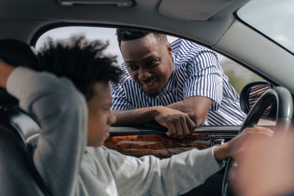 Parent using guidance discipline to calmly support and communicate with a child